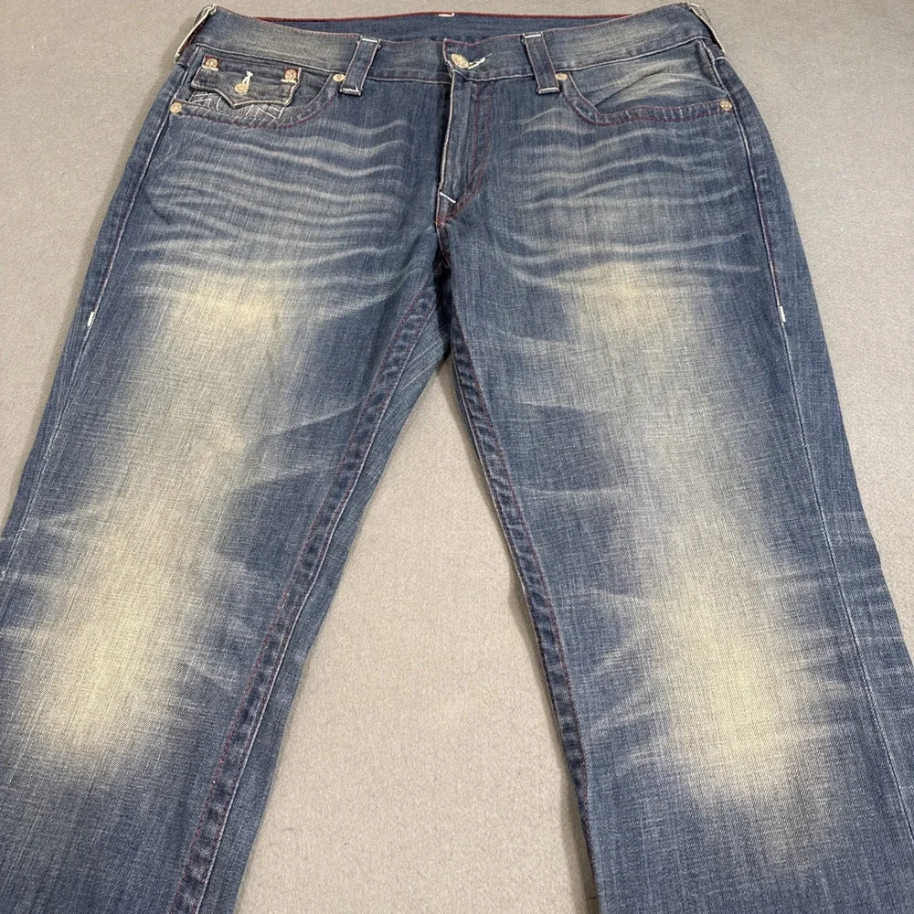 JEANS STRAIGHT True‎ Religion MENS 38X32  W/Flap CXLM DRAGONFISH
